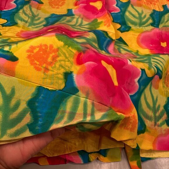Richie Freeman Teri Jon Linen Silk Skirt Suit Set Floral Women Tropical Career - Picture 12 of 16